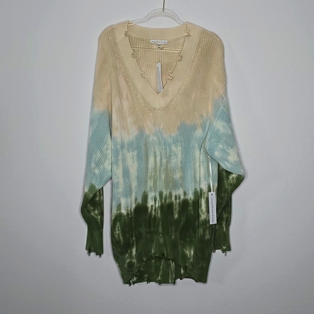 Young fabulous and broke tie-dye sweater dress tunic 100% cotton New wit…